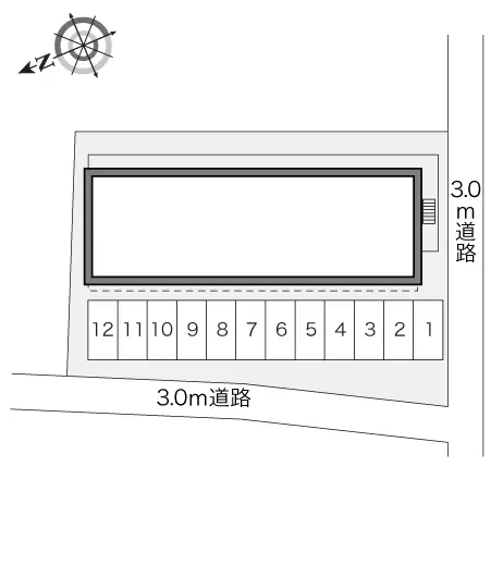 ★手数料０円★岡山市北区北方１丁目 月極駐車場